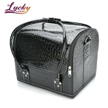 Women Large Capacity Makeup Bag Professional Luxury Organizer Makeup Bag Custom Crocodile Pattern PU Makeup Bag